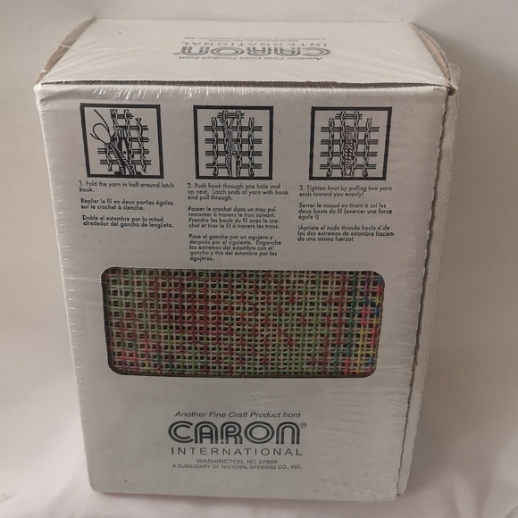 Vintage Caron Jesus Latch Hook Kit, Hard to Find, New Old Stock Sealed 30" x 36" - Picture 4 of 4